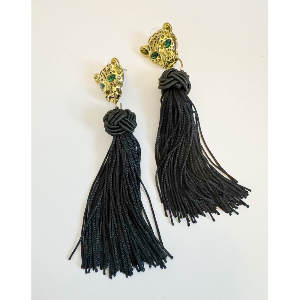 Zara Leopard and Tassel Earrings
